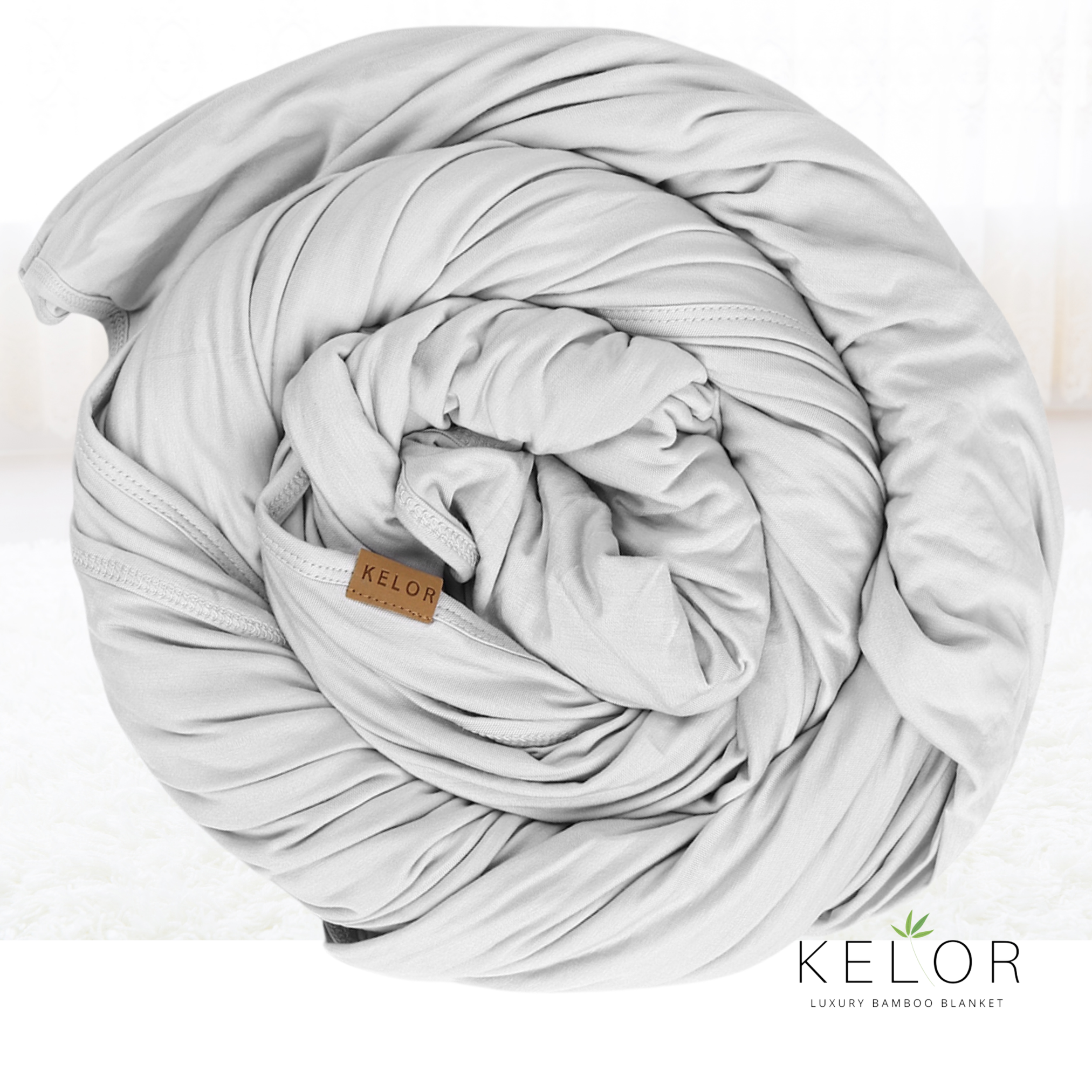 KELOR Luxus-Wickeldecke Aus Bambus-Viskose – Doppelseitig Warm Stone, 170x140 Cm, Weich & Atmungsaktiv