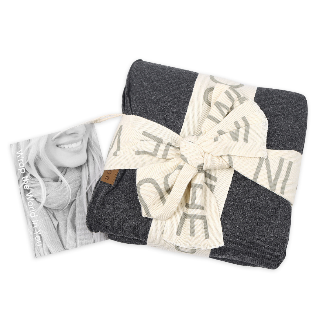 KELOR Luxury Bamboo Scarf Wrap - Charcoal Gray