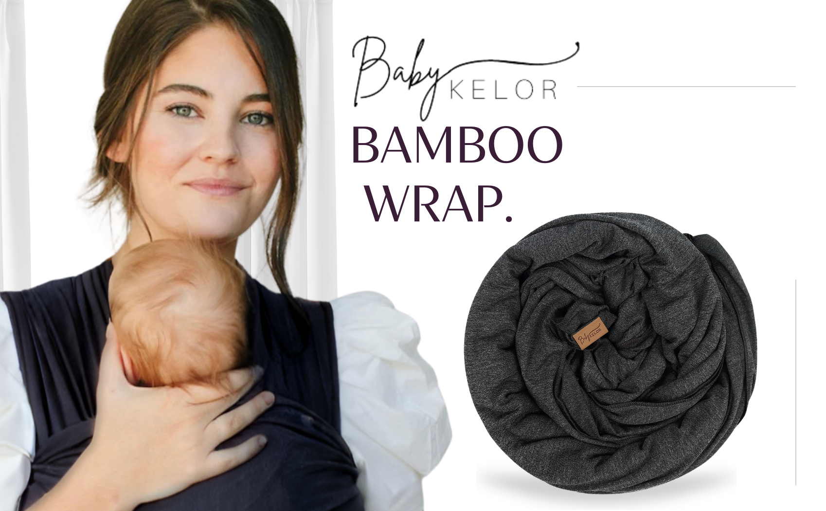 KELOR Luxury Baby Wrap Carrier - Charcoal Gray