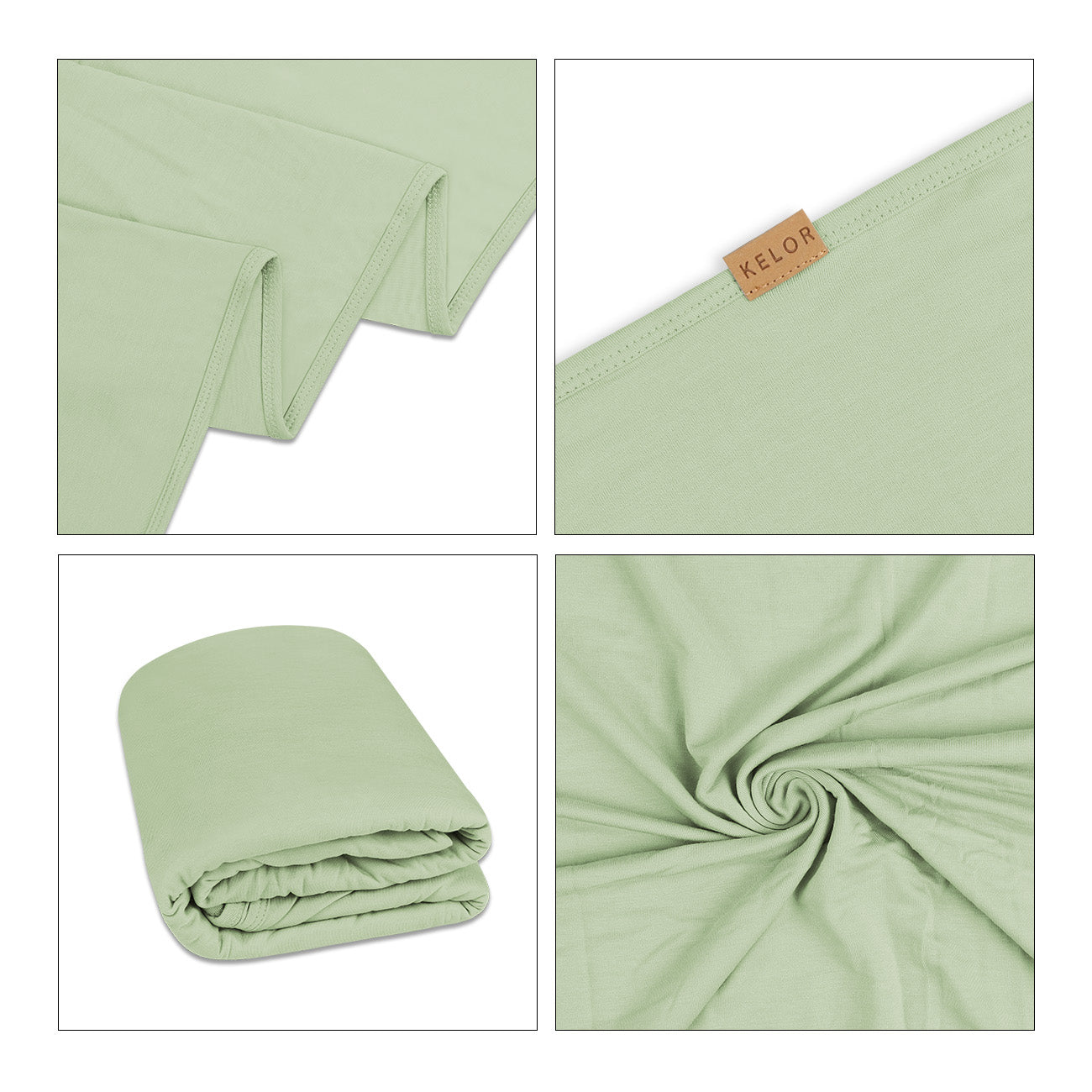 KELOR Luxury Bamboo Wrap Blanket - Double Sided - Meadow Green