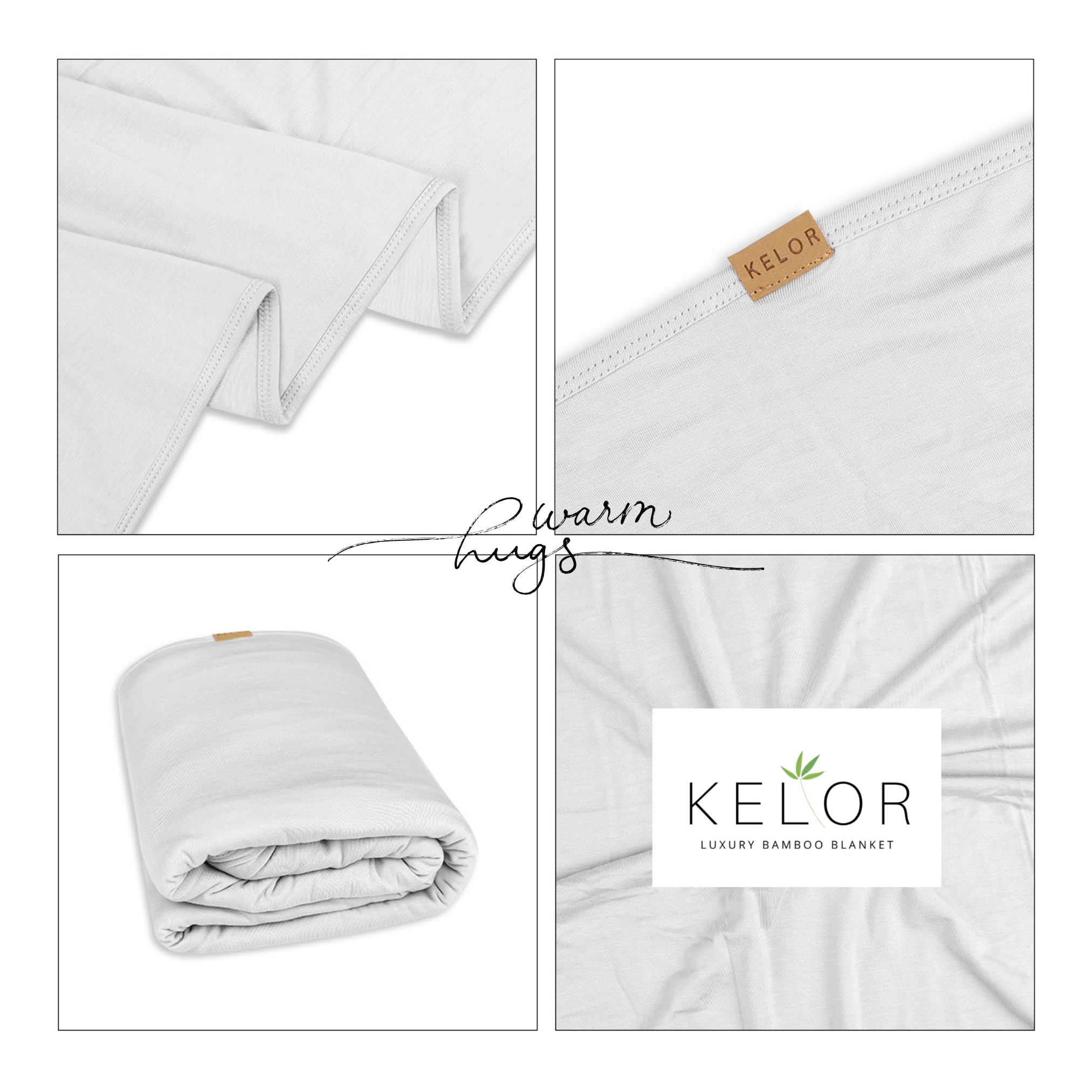 KELOR Luxury Bamboo Wrap Blanket - Double Sided - Warm Stone